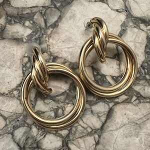 Gold Twisted Hoop Earrings